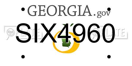 SIX4960 Georgia License Plate