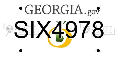 SIX4978 Georgia License Plate