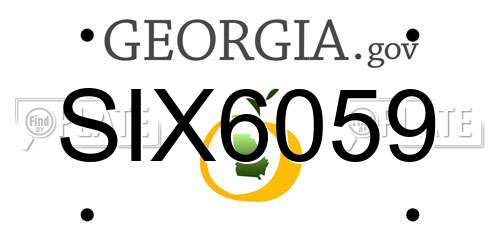 SIX6059 Georgia License Plate