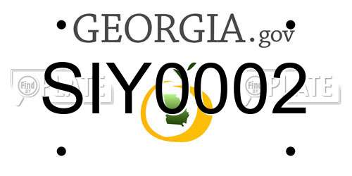 SIY0002 Georgia License Plate