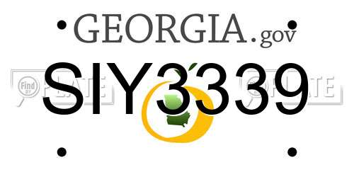 SIY3339 Georgia License Plate