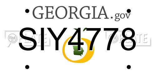 SIY4778 Georgia License Plate