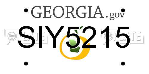 SIY5215 Georgia License Plate
