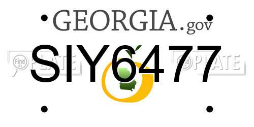 SIY6477 Georgia License Plate