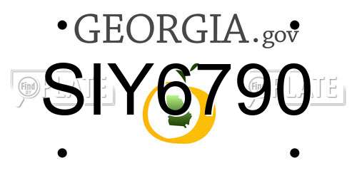 SIY6790 Georgia License Plate