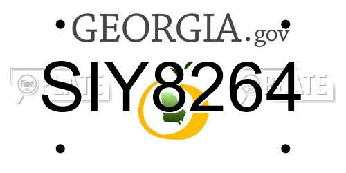 SIY8264 Georgia License Plate