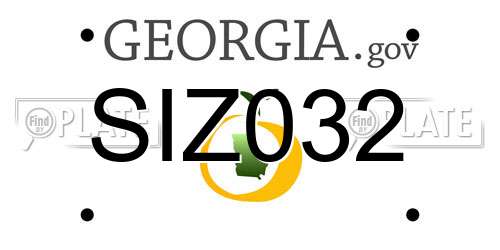 SIZ032 Georgia License Plate