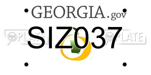 SIZ037 Georgia License Plate