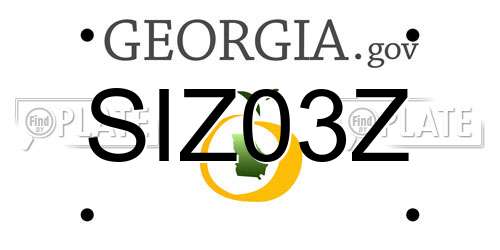 SIZ03Z Georgia License Plate