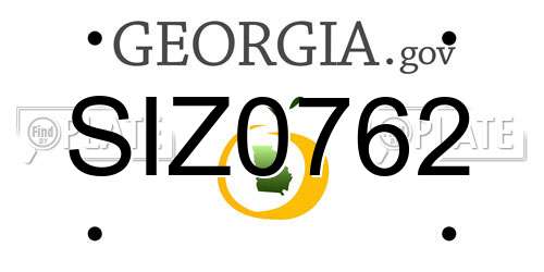 SIZ0762 Georgia License Plate