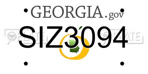 SIZ3094 Georgia License Plate