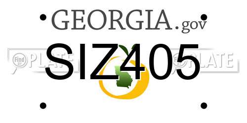 SIZ405 Georgia License Plate