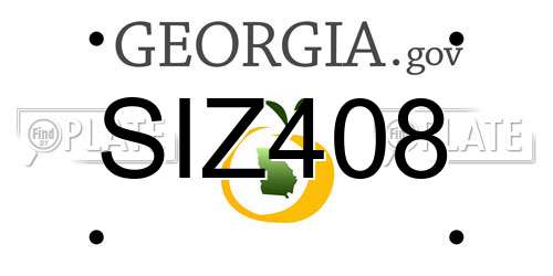 SIZ408 Georgia License Plate
