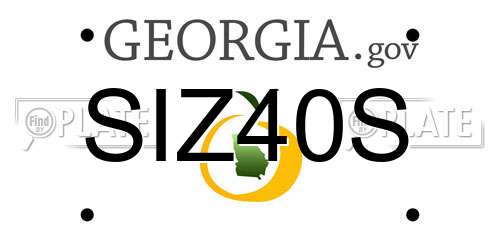 SIZ40S Georgia License Plate