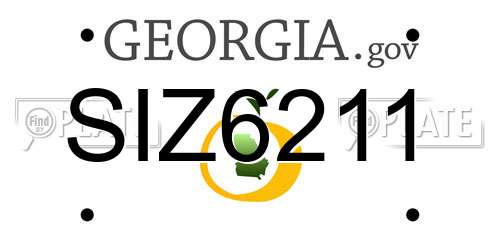 SIZ6211 Georgia License Plate