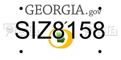 SIZ8158 Georgia License Plate