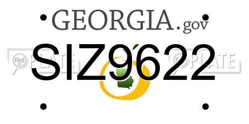 SIZ9622 Georgia License Plate