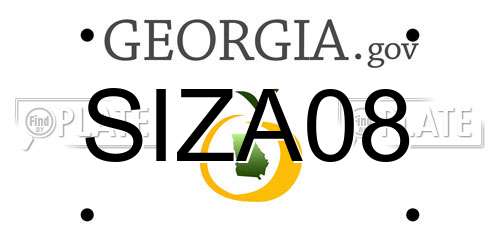 SIZA08 Georgia License Plate