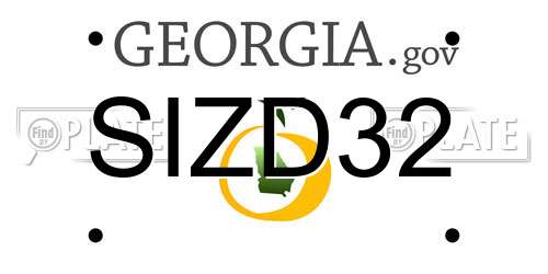 SIZD32 Georgia License Plate