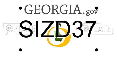 SIZD37 Georgia License Plate