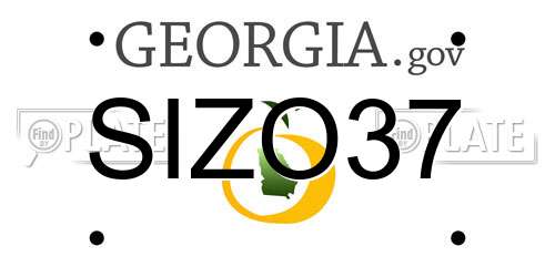 SIZO37 Georgia License Plate