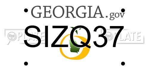 SIZQ37 Georgia License Plate