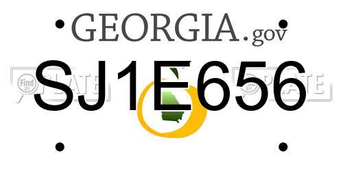 SJ1E656 Georgia License Plate