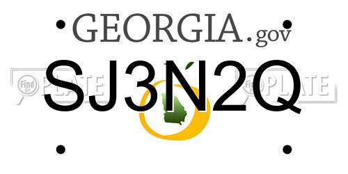 SJ3N2Q Georgia License Plate