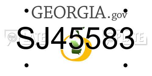 SJ45583 Georgia License Plate