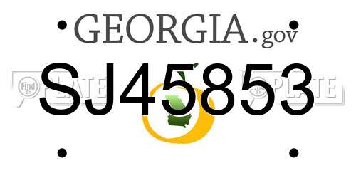 SJ45853 Georgia License Plate