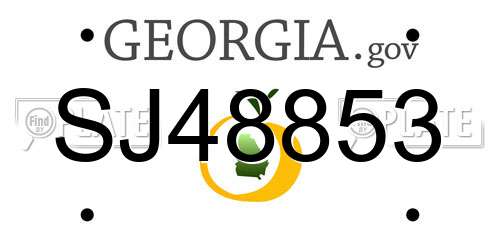 SJ48853 Georgia License Plate