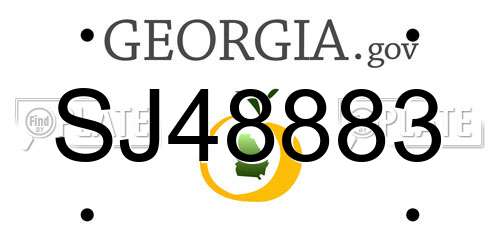 SJ48883 Georgia License Plate