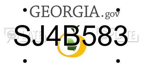 SJ4B583 Georgia License Plate