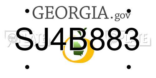 SJ4B883 Georgia License Plate