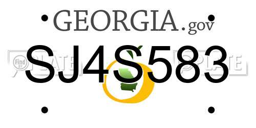 SJ4S583 Georgia License Plate