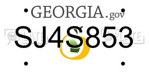 SJ4S853 Georgia License Plate