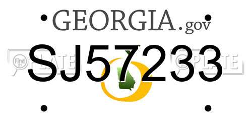 SJ57233 Georgia License Plate