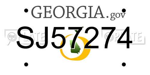 SJ57274 Georgia License Plate