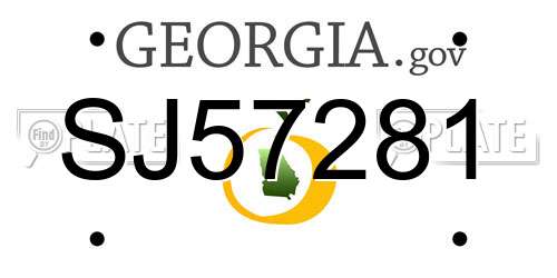 SJ57281 Georgia License Plate