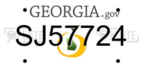 SJ57724 Georgia License Plate