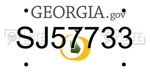 SJ57733 Georgia License Plate