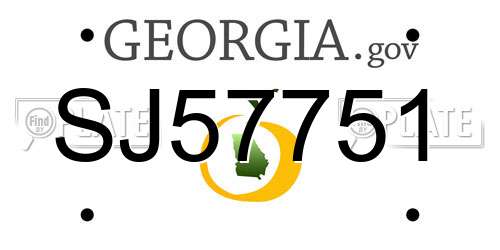 SJ57751 Georgia License Plate