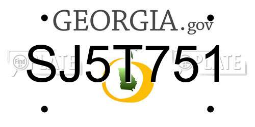 SJ5T751 Georgia License Plate