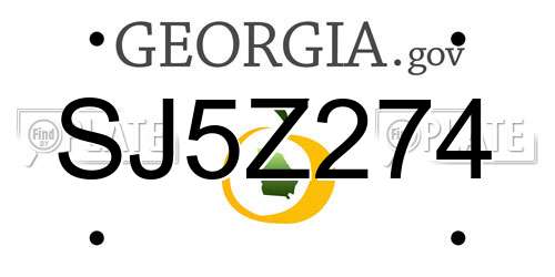 SJ5Z274 Georgia License Plate