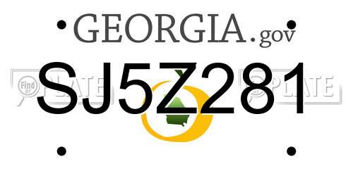 SJ5Z281 Georgia License Plate