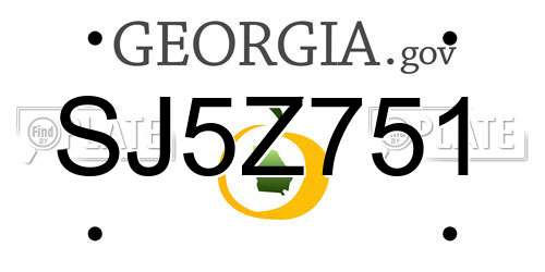 SJ5Z751 Georgia License Plate