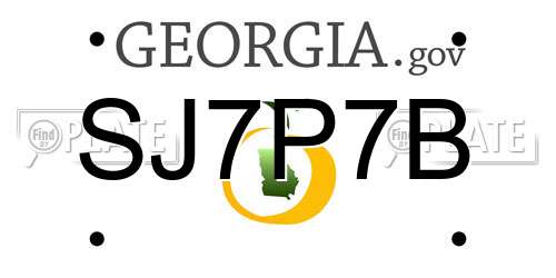 SJ7P7B Georgia License Plate