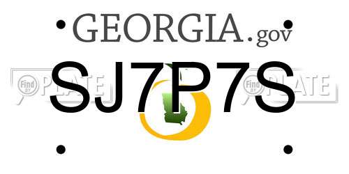SJ7P7S Georgia License Plate