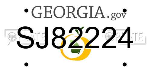 SJ82224 Georgia License Plate