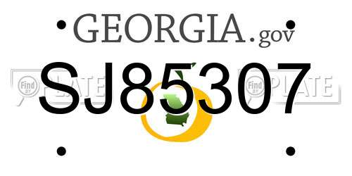 SJ85307 Georgia License Plate